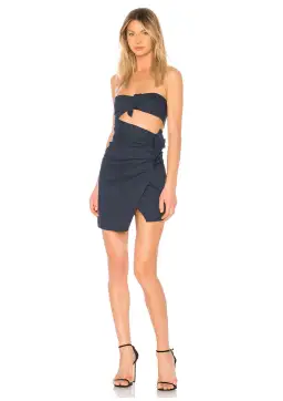 Bec & Bridge Frivolous Cutout Bandeau Mini Dress French Navy Size 8