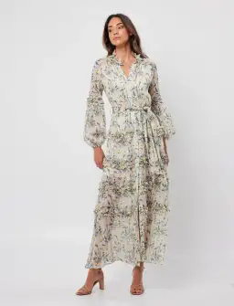 Elliatt Dress Mondrian Waist Tie Maxi Dress Floral Size XL / AU 14 for rent on The Volte - image 1