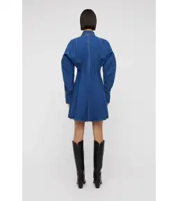 Scanlan Theodore Denim Cocoon Sleeve Mini Dress Blue Size AU 14 for rent on The Volte - image 2