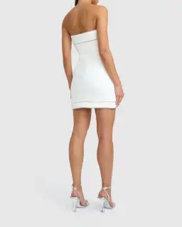 By Johnny Dia Diamond Wave Strapless Mini Dress White Size XS / AU 6 for rent on The Volte - image 2