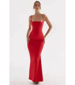 House of CB  Olivette Satin Corset Maxi Dress Red Rose Size S / AU 8 for rent on The Volte - image 2