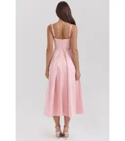 House of CB Tiffany Satin A-Line Midi Dress Parisian Pink Size S / AU 8 for rent on The Volte - image 5