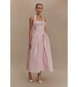 Meshki Candy Halter Midi Dress Ballet Pink AU 8  for rent on The Volte - image 1