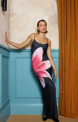 With Harper Lu Lily Slip Dress Black Size 8