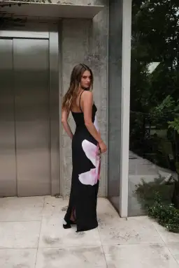 With Harper Lu Slip Maxi Dress Black Lily Floral Size S/AU 8 for rent on The Volte - image 2
