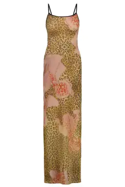 With Harper Lu Mesh Slip Maxi Dress Brown Leopard Size S/AU 8 for rent on The Volte - image 8