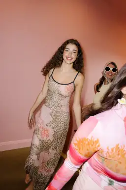 With Harper Lu Mesh Slip Maxi Dress Brown Leopard Size S/AU 8 for rent on The Volte - image 6