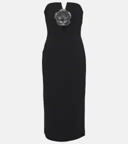 Rebecca Vallance Yvonne Flower Midi Dress Black Size 8  for rent on The Volte - image 3
