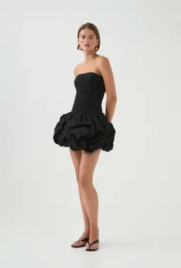 Aje Violette Bubble Hem Mini Dress Black Size 8 for rent on The Volte - image 3