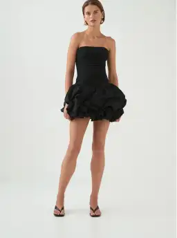 Aje Violette Bubble Hem Mini Dress Black Size 8 for rent on The Volte - image 1