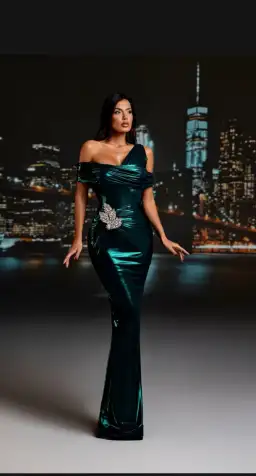 Diba Celina Delora Long Dress Green Size 8