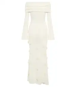 Meshki Kiki Off Shoulder Knit Rose Maxi Dress Ivory Size L / AU 12 for rent on The Volte - image 6