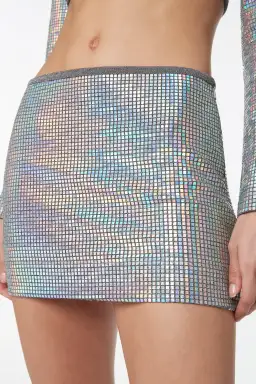 Manning Cartell Platnium Queen Bralette Size M/AU 10 and Mini Skirt Size XS/AU 6 Set Silver  for rent on The Volte - image 2