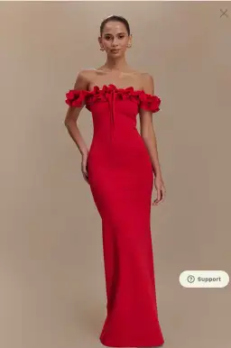 Nova - Ruffle Off Shoulder Maxi Dress - Ruby for rent on The Volte - image 1