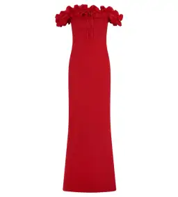 Nova Ruffle Off Shoulder Maxi Dress Ruby Size XS / AU 6 for rent on The Volte - image 4