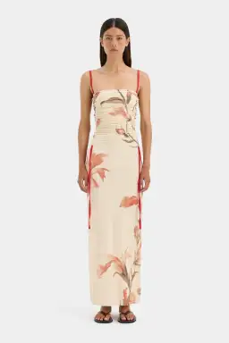Sir The Label Hana Ruched Midi Dress Gladioli Print Size 10 for rent on The Volte - image 1