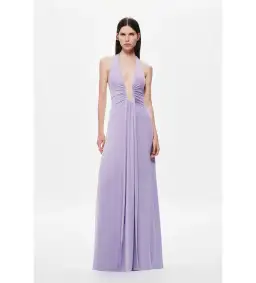 Misha Jennifer Cupro Maxi Dress Lilac Size 6/XS for rent on The Volte - image 1