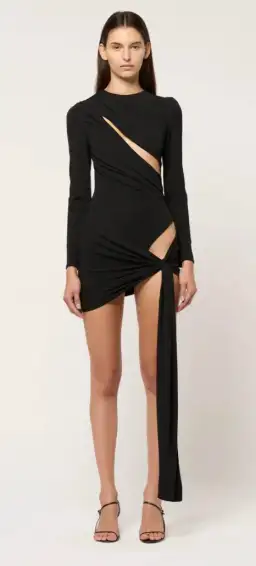 Michael Lo Sordo Hybrid Slit Mini Dress Black Size 6 for rent on The Volte - image 3