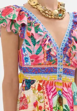 Camilla Tiered Dress with Neck Frill Roeqiyas Realm size L / AU 14 for rent on The Volte - image 4