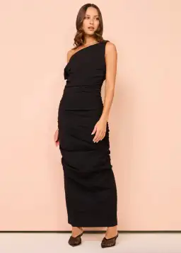 Issy One Shoulder Midi Dress Black Size AU 8 for rent on The Volte - image 3