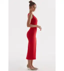 House Of Cb Cece Midi Dress Red Size S / Size Au 8