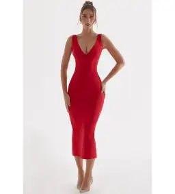 House Of Cb Cece Midi Dress Red Size S / Size Au 8