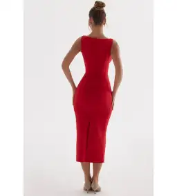 House Of Cb Cece Midi Dress Red Size S / Size Au 8