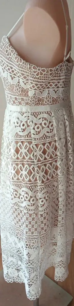 Wayne Cooper White Lace Dress White Size AU 14