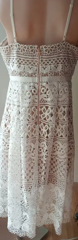 Wayne Cooper White Lace Dress White Size AU 14