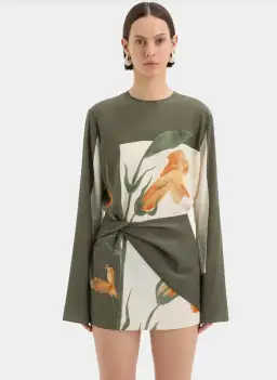 Constance Twist Mini Dress Green Size 8 for rent on The Volte - image 6