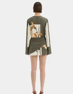 Constance Twist Mini Dress Green Size 8 for rent on The Volte - image 4