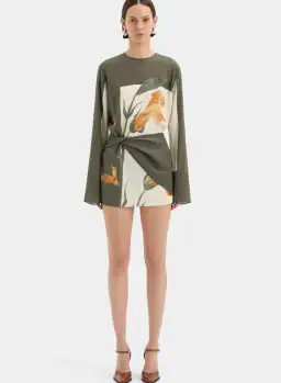 Constance Twist Mini Dress Green Size 8 for rent on The Volte - image 3