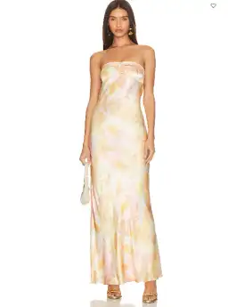 Bec + Bridge Indi Strapless Maxi Dress in Floral Haze Size AU 12  for rent on The Volte - image 1