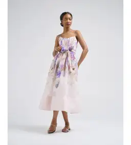 Zimmermann Dawning Corset Midi Dress Multi Hydrangea Size 1/AU 10 for rent on The Volte - image 1