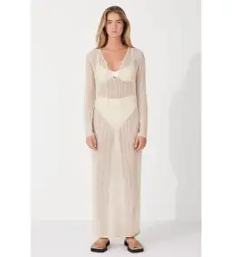 Zulu & Zephyr Husk Lattice Knit Dress Size 14