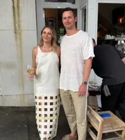 Lucy Folk Silk Long Grid Dress White Size 2/Au 10/Medium  for rent on The Volte - image 2