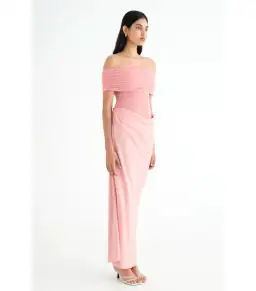 Benni Nico Off The Shoulder Maxi Dress in Candy Floss Size AU 10 for rent on The Volte - image 2