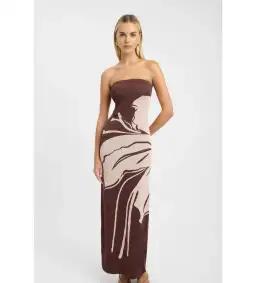 Kookai Aloha Strapless Maxi Dress in Macadamia Size AU 8 for rent on The Volte - image 1