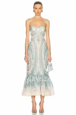 Zimmermann Illuminate Gown Turquoise Paisley Size 12 for rent on The Volte - image 1