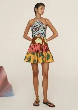 Alemais Poppy Spliced Mini Dress Multi Size 8