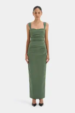 SIR  Florent Balconette Gown in Forest Green Size 2 size 10 AU for rent on The Volte - image 1