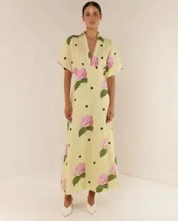 Palm Noosa Jasmine Dress Yellow Floral Size 10  for rent on The Volte - image 1