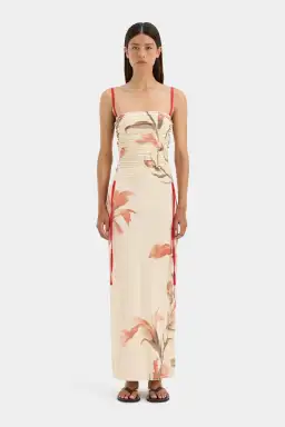 Sir the Label Hana Ruched Midi Dress Gladioli Print Size 2 / AU 10 for rent on The Volte - image 1