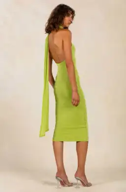 MISHA Nicollette Slinky Jersey Midi Dress Green Size 10/M for rent on The Volte - image 3