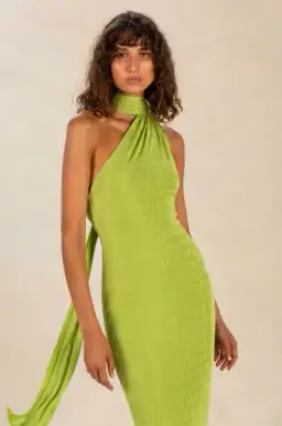 MISHA Nicollette Slinky Jersey Midi Dress Green Size 10/M for rent on The Volte - image 1