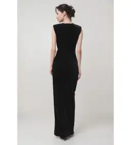 Self Portrait Embellished chain-detail velvet maxi dress Size AU 8 for rent on The Volte - image 2