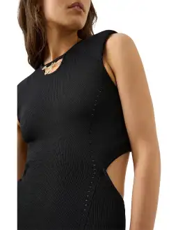 Aje Lena Cut Out Knit Mini Dress Black Size 10 for rent on The Volte - image 3