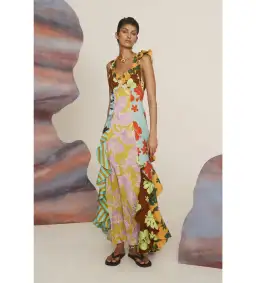 Alemais Poppy Spliced Midi Floral Dress Size 10 for rent on The Volte - image 1