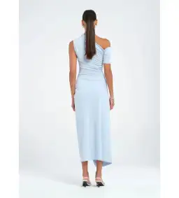 Benni Cleo One Shoulder Maxi Dress in Sky Blue Size AU 8 for rent on The Volte - image 3
