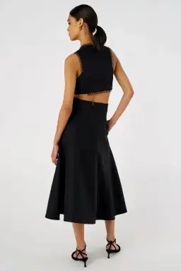 Oroton Lace Flower Midi Dress Black Size AU 6 for rent on The Volte - image 3